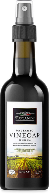 Tuscanini Italian Balsamic Vinegar of Modena Italy, 6% Acidity, 8.45oz Glass Bottle | Spray Top | Certified Kosher