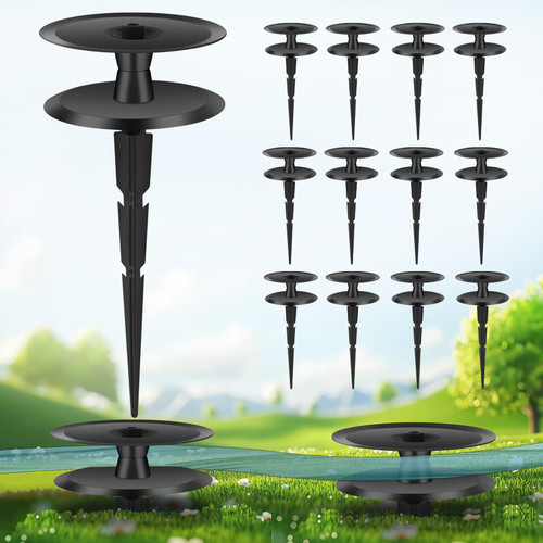 12PCS Metal Garden Hose Guide Spike, Hose Guides for Garden Heavy Duty, Cast Iron Garden Hose Guides for Outside, Rustproof Coated Hose Guide Stakes for Lawn & Yard, Plant & Flower Bed Protection