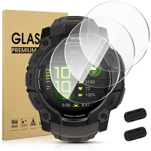 Suoman 3-pack for Garmin instinct 3 50mm AMOLED/Solar Screen Protector