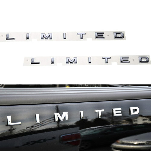2Pc Limited Emblem 3D Letter Badge Sticker Rear Bedside Nameplate with Double Tape (Chrome)