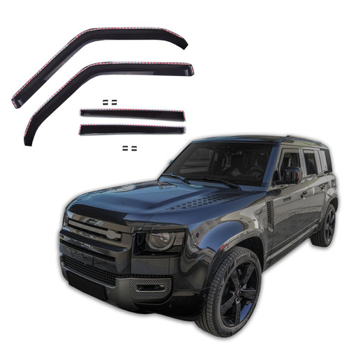 in Channel Rain Guards for Car Windows 2020-2026 Land Rover Defender (110, 130), Durable Window Vent Visors Deflectors, Custom Fit, All Weather 4 pcs.