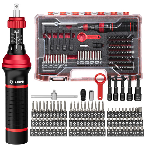 VANPO Torque Screwdriver Set 10-60 in-lb, 99-Piece Torque Driver Kit