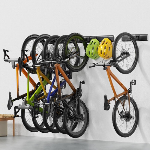 Housolution Bike Storage Rack 64Inch for 6 Bikes + 5 Helmets, Up to 500lbs