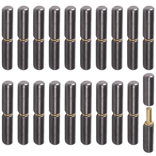 20 PCS Weld On Door Hinges, 3-1/8 x 1/2 in Weldable Barrel Hinges, Heavy Duty Metal Door Hinges, Detachable Gate Door Hinge for Swing Doors, Windows, Trailer Ramps, Trailer Gates