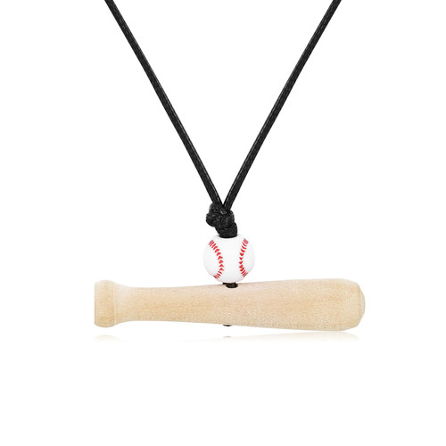 Baseball Necklace Baseball Bat and Ball Blue Necklace