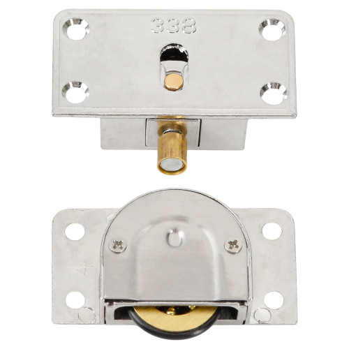 338 Sliding Cabinet Door Hardware Silver – Stainless Steel Cabinet Hanging Single Wheel Rollers, Zinc Alloy Pulley Track Set for Closet Wardrobe, Top & Bottom Replacement Home Furniture