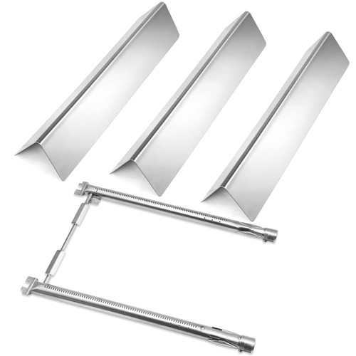 Criditpid Grill Replacement Parts for Weber Spirit I/II 200 with Front Control, 7635 Flavorizer Bars & 69785 Grill Burner Tubes Kit for Weber Spirit E210, E220, S210, S220 Grill, Stainless Steel.