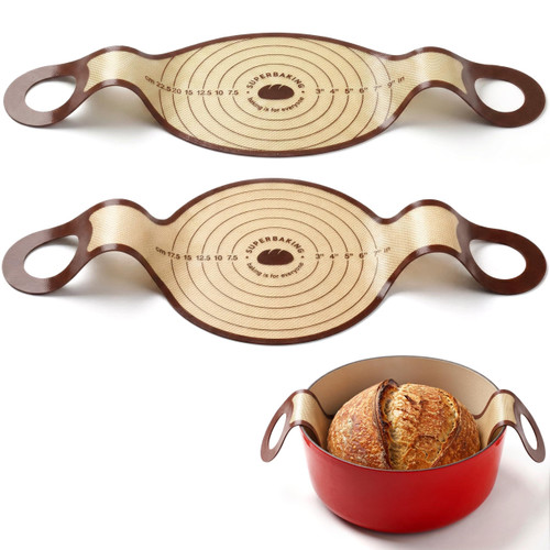 Pro Silicone Bread Sling 2 Pcs - 9in Round & Oval