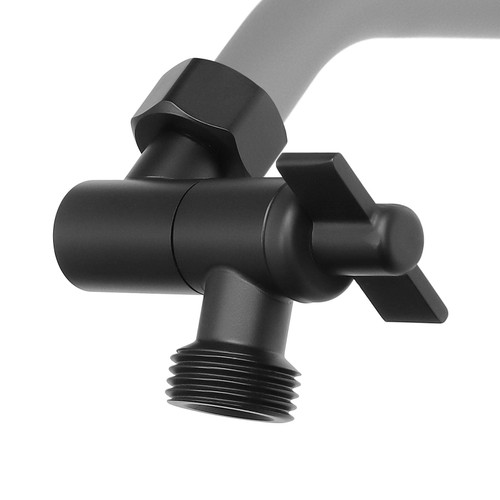 NearMoon Adjustable Shower Head Extension Adapter, SUS304 Stainless Steel Shower Arm Extension Connector for Shower Heads (Matte Black)