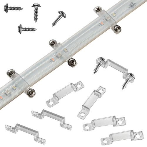 100 Pack LED Strip Light Mounting Bracket for 13-14mm IP67/IP68 Strip Light