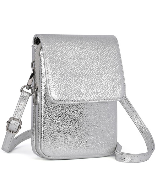 befen Silver Handbag Small Phone Bags for Women Crossbody for Commuting