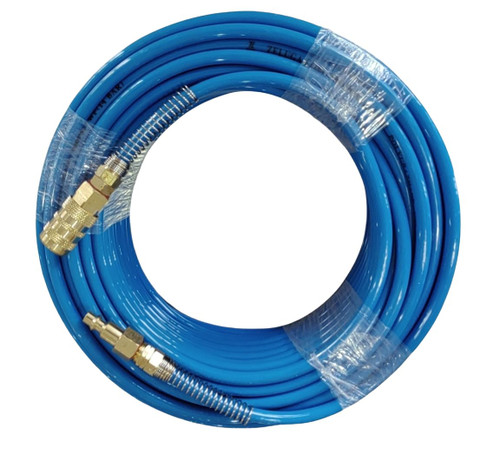 Zeluga 21-314 Polyurethane Non-Transparent Air Hose 1/4in. x 100ft with Fittings, Extremely Light Weight, Blue