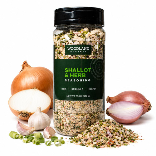 Shallot and Herb Seasoning, 7.5 oz, Premium Spice Blend for Cooking, Roasting & Marinades for Savory Dishes, by Woodland Gourmet