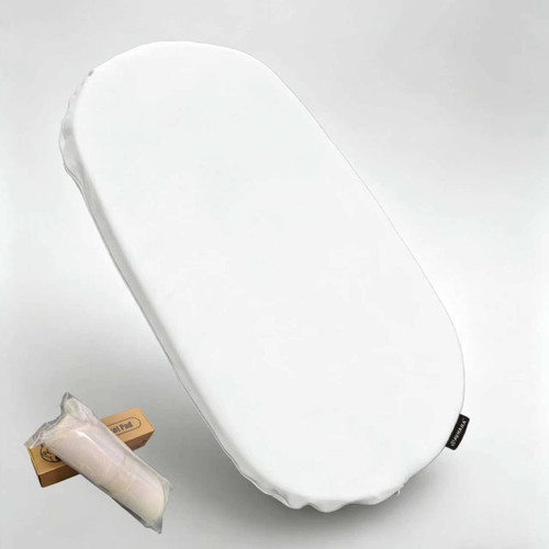 Large Moses Basket Pad, 27"x15"x2",Breathable,High-Density, High-Resiliency Foam,Non-Toxic, Oval Shaped with Removable Breathable Soft Cover Fit for Moses Basket Baby Bassinet(1PC)