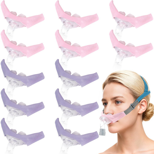 Nuanchu 12 Pcs Nasal Pillow Liner for CPAP Cushion Nasal, Pink,Purple