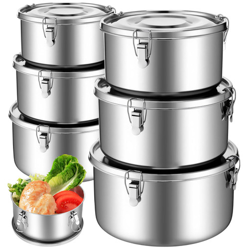 6 Pcs Stainless Steel Bento Box Bulk, 6 Sizes