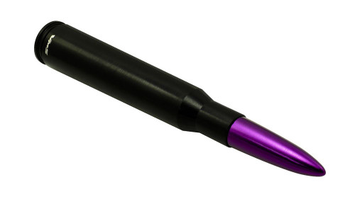 VMS Racing 50 Cal Caliber BLACK PURPLE TIP BULLET ANTENNA Heavy Gauge CNC Machined Billet Aluminum Short Compatible with CHEVY SILVERADO 1500 2500 3500 07-20