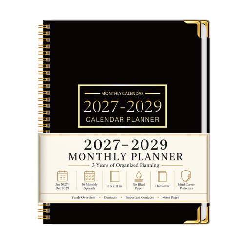 TREES 2027-2029 Monthly Planner, 3-Year Calendar, 8.5" x 11" Organizer