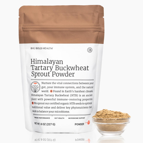 BIG BOLD HEALTH Himalayan Tartary Buckwheat Sprout Powder - Rich in Polyphenols & Prebiotic Fiber - Non-GMO, Gluten-Free, Grain-Free, Vegetarian - 30 Servings