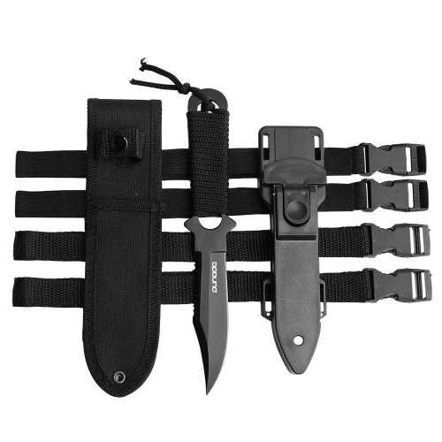 Dive Knife - Scuba Diving Knife with holster, 2 Types Sheath 2 Pairs Thigh Leg Straps, Black Premium Divers Knives Shears for Outdoor Spearfishing, Snorkeling