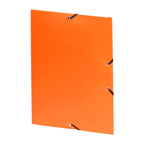 Viquel 3-Flap Polypropylene Folder with Elasticated Fasteners, A4, Orange