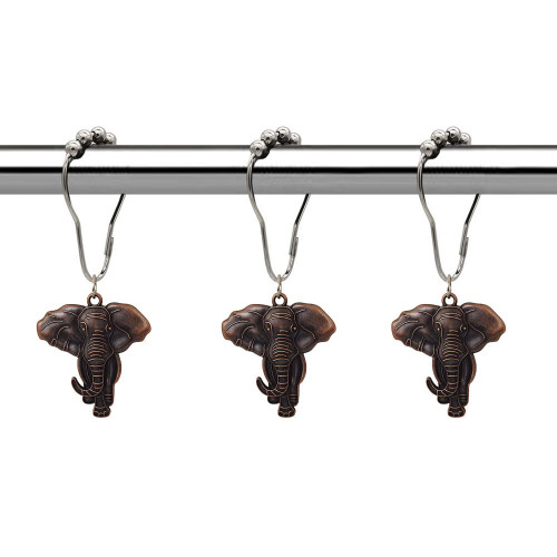 12Pcs Elephant Shower Curtain Hooks for Nature Animal Home Decor