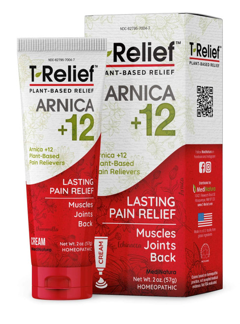 MediNatura T-Relief Arnica +12 Cream, Discomfort Relief, 2 oz