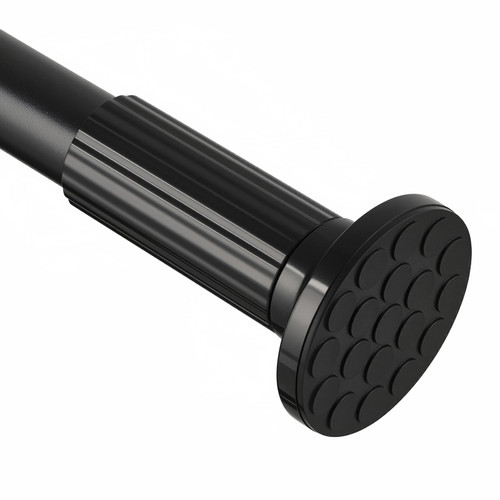 ZOCONE Shower Curtain Rod Tension No Drilling Adjustable 51-128 In, Black