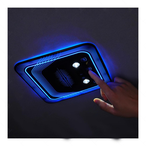 Universal Car Rear Dome Light Replacement,Adjustable LED Ceiling Lamps Assembly w/Touch Screen,Car RV Interior Lighting w/Door Trigger Switch,Over-Head Roof Ambient Light,RGB (Ripple Style)