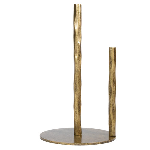 Paper Towel Holder, Hand-Forged Vintage Gold Paper Towel Stand Holder, Kitchen Heavy Duty Solid Metal Countertop Roll Paper Organizer
