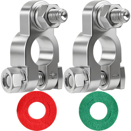 Battery Terminal Connectors,Military Spec Positive Negative Heavy Duty Battery Terminals with 2 Anti Corrosion Washers for Cars,Trucks,Marine and More