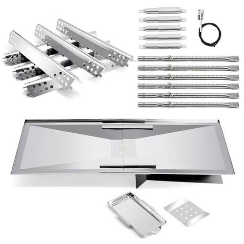 Replacement Parts for Charbroil 463240115 6-Burner Gas Grill, Grease Tray & Burner & Igniter & Heat Shield & Carryover Tubes for Char-Broil 463240115 Advantage Grill