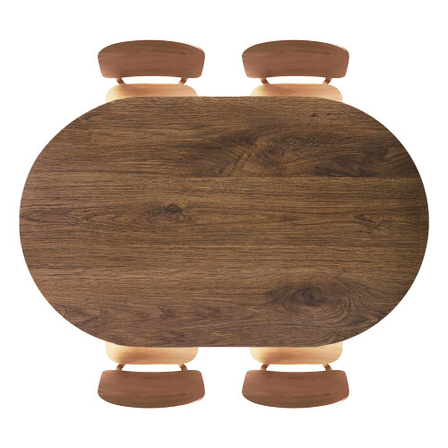 Oval Fitted Table Cloth, Dark Brown Texture Wood, 42"x60"