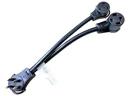 Parkworld 885965 Splitter, RV 50A to RV 30A & Dryer 30A V Adapter Cord 14-50P Male to TT-30R & 14-30R Female