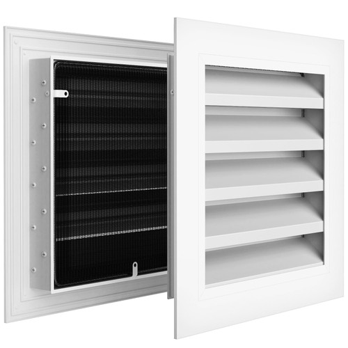 2 Pack 12" x 12" Gable Vent for House Aluminum Attic Vent with Screen Shed Gable Vent Door Vents for Exterior Door Ventilation in House Shed Vent [Vent Opening: 10" x 10"]