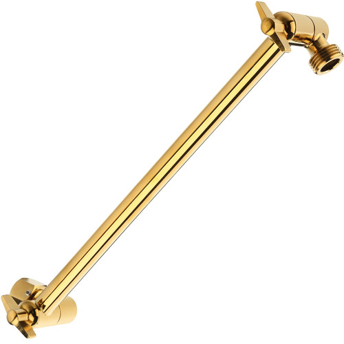 11 Inch Adjustable Shower Head Extension Arm With Locking Set Screw, Singing Rain 304 Stainless Steel Egyptian Gold Angle Height Adjustable, G1/2 Universal Connector Compatible (Egyptian Gold)