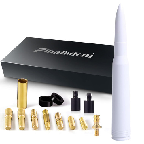 White Bullet Antenna 50 Cal Bullet Car Truck Antenna Replacement