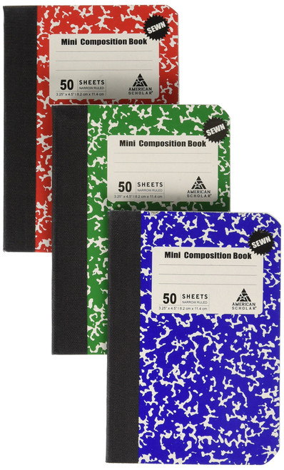 Note Pad, 3 Pack in 3 different color Red, Green & Blue
