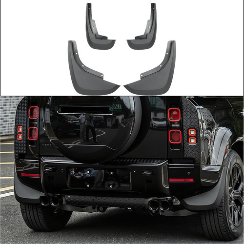 Mud Flaps for Land Rover Defender 90 110 2020‑2026 Matte Black 4‑Piece Set