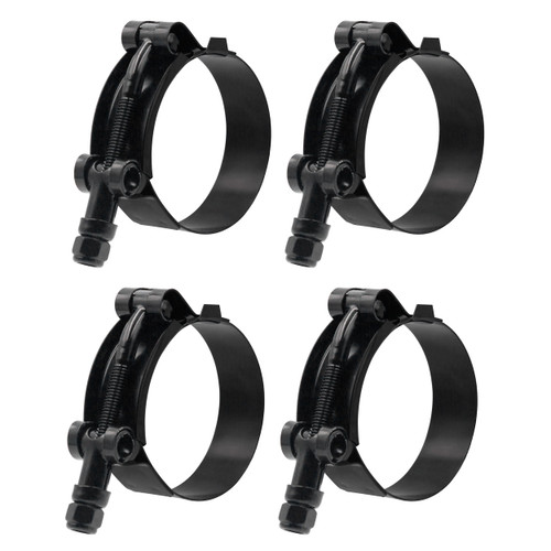 ISPINNER 4 Pack 1.5 Inch Stainless Steel T-Bolt Hose Clamps, Clamp Range 44-50mm for 1.5" Hose ID (Black)
