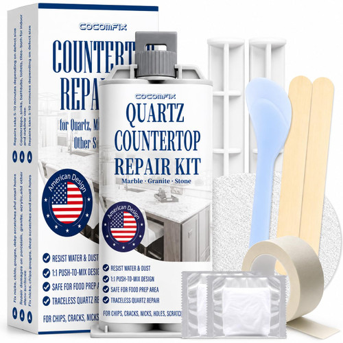 White Quartz Countertop Repair Kit, Epoxy Filler for Chips, Cracks & Nicks