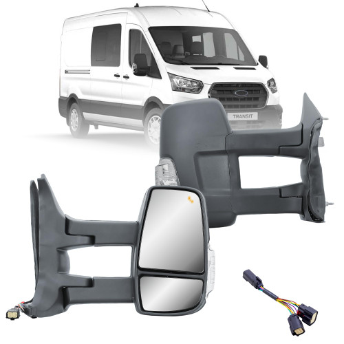 Passenger Right Side Mirror Long Arm Power Mirror and Heated With BLIS (Blind Spot Sensor) and Turn Signal Light Fit Ford Transit 150 250 350 from 2015-Onward