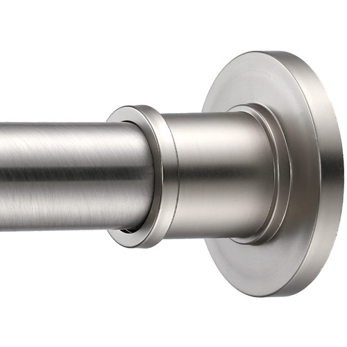 BRIOFOX Industrial Shower Curtain Rod - Rustproof Non-Slip Long Tension Shower Rod 54-90 Inch 304 Stainless Steel Tension Curtain Rod, Brushed Nickel