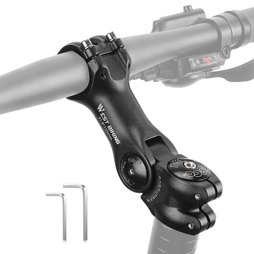 Adjustable Bike Stem 31.8mm x 120mm – Aluminum Handlebar Riser, ±60° Angle Adjustable with Dual Bolt Clamp, Compatible with 28.6mm Fork Steerer for MTB, Road Bike & E-Bike