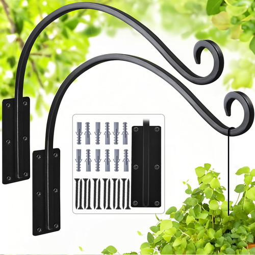 Heavy Duty 16 Inch Plant Hangers Bracket Outdoor 2 Pack Bird Feeder Hanger