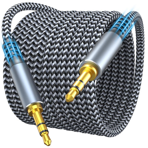 MORELECS Aux Cord 10ft, 3.5mm Audio Cable - Nylon Braided 3.5mm Male to Male AUX Cable Cord for Car, Headphones, Home Stereos, Speaker