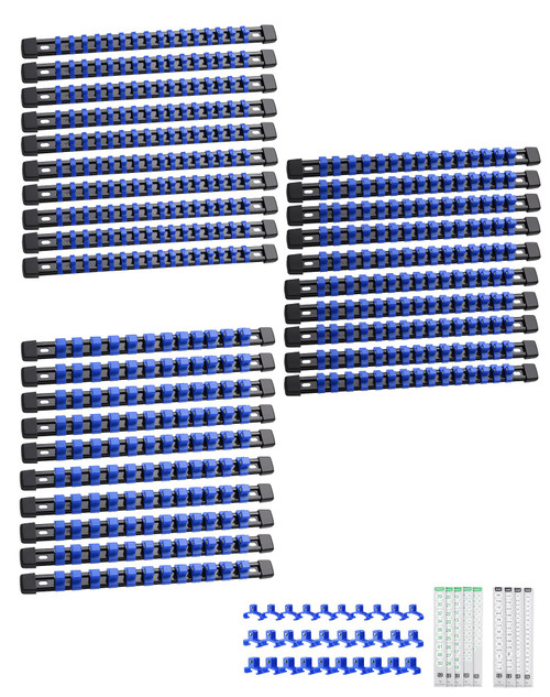 ALOANES 30PC Socket Organizer, Socket Rails Fit 1/2", 1/4" and 3/8" Drive