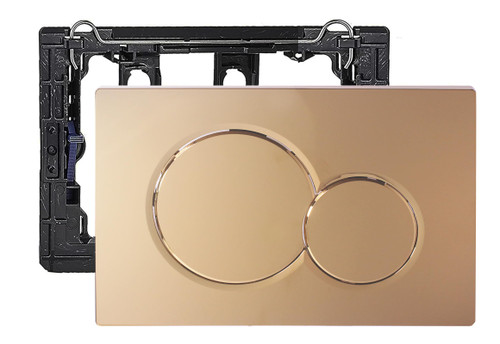 Dual Flush Actuator Plate Compatible with Geberit 115.770.46.6 Wall Mount Toilet Flush Actuator Plate Sigma01, Glossy Gold