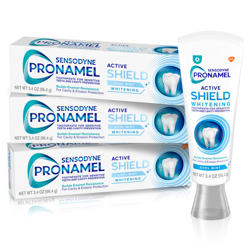 Sensodyne Pronamel Active Shield Whitening Enamel Toothpaste, 3.4 oz x 3