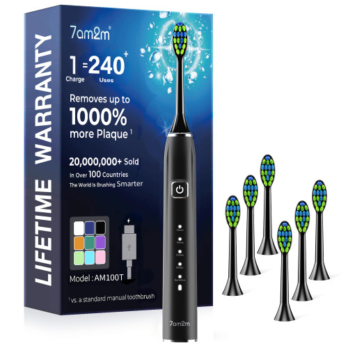 7AM2M Sonic Electric Toothbrush for Adults,Type-C Charging Run for 120 Days